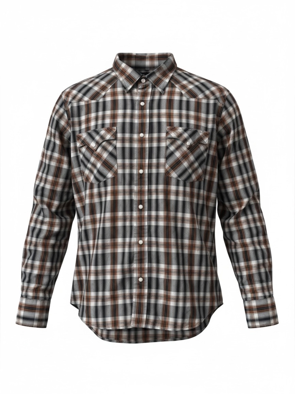Lucky Brand Men’s Pearl Snap Dungarees America Plaid Shirt Size XL